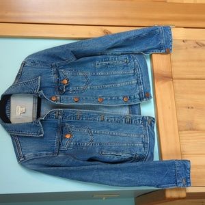 J.Crew Denim Jacket with Stripe Trim